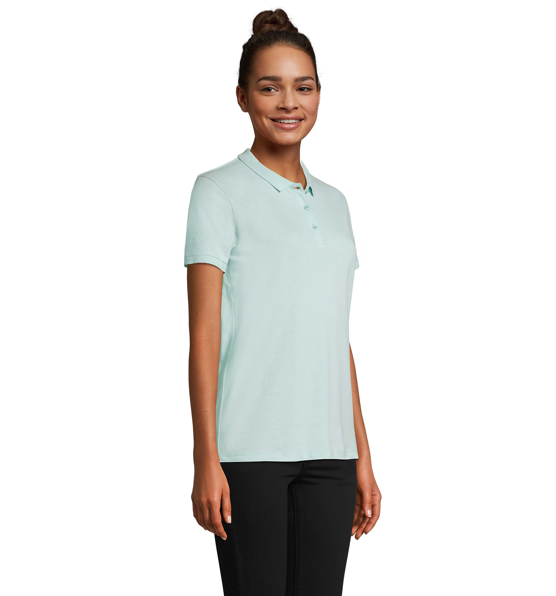 Polo femme coton bio publicitaire 170g - PLANET Bleu Arctique